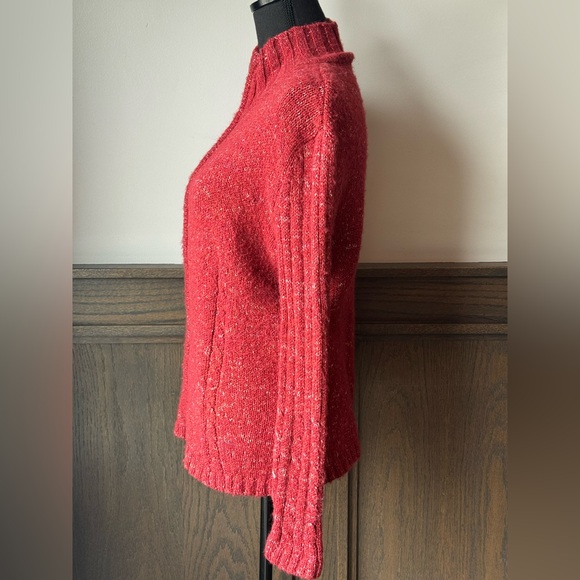 ALPS deep red vintage soft zip up sweater L - Picture 3 of 8
